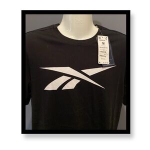 NWT-Reebok Men's Black Tee with White Logo